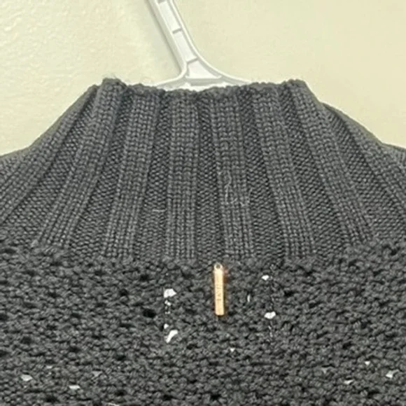 Misa Los Angeles Womens Sweater Small Black Crochet NWT $470 Knit Solid Mock - Picture 4 of 9
